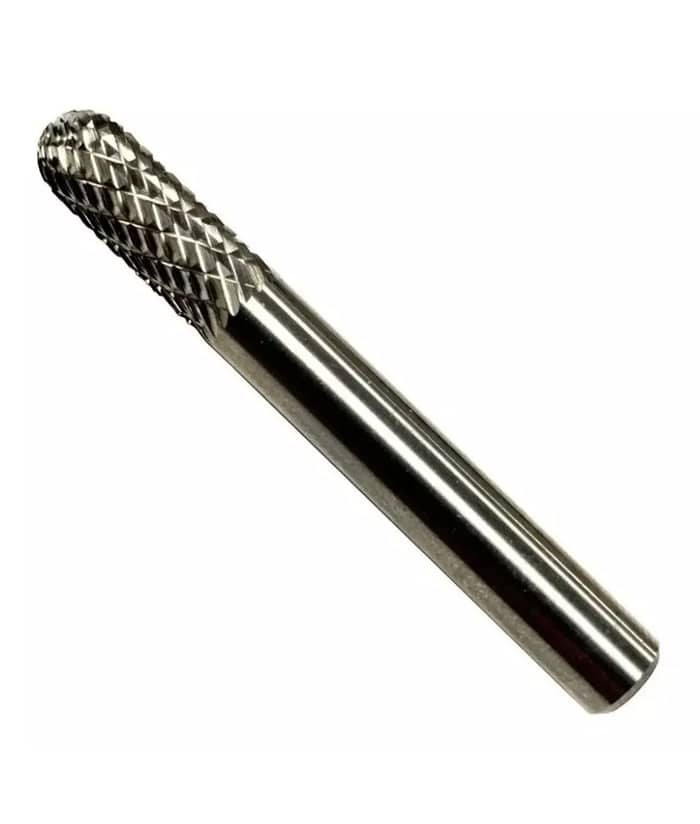 Fresa Lima Rotativa Tungsteno Corte Lateral y Frontal 1/4" (6.35mm) x 1/4" (6.35mm) Para Metal Duro Ruhlmann RU58002