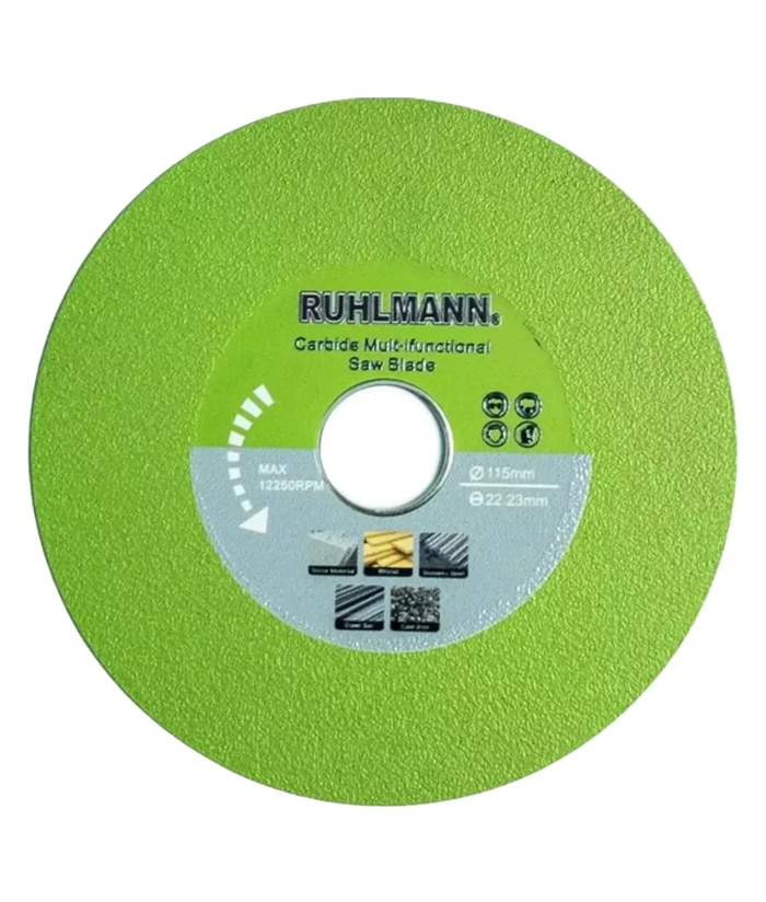 Disco Diamantado Corte y Pulido 115mm Para Vidrio Madera Metal Porcelanato Cerámicos Cerámicas Multimateriales Multiconstrucción Multiusos Multipropósito Ruhlmann RU15357