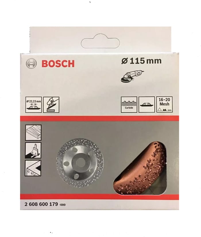 Disco Concavo Curvo Tungsteno Desbaste Escofina Madera Grano Medio para amoladora 115mm Bosch - Imagen 2