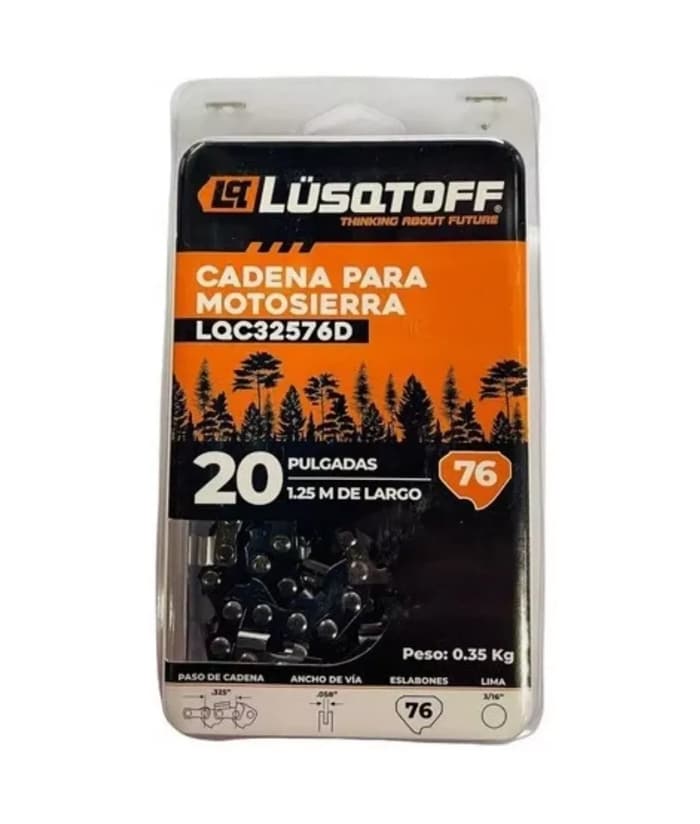 Cadena Para Motosierra 20" 76 Eslabones Lusqtoff LQC32576D
