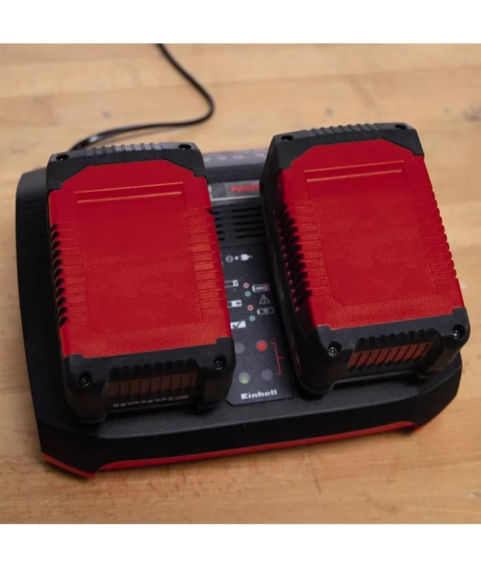 Juego Set Kit Cargador Doble PXC 18V + 2 Baterías 4 Ah Amper Einhell 4512112 - Imagen 3