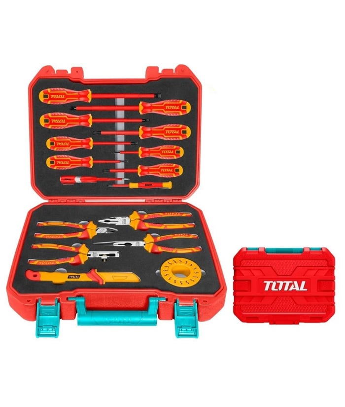 Juego Set Kit Caja Maletín con Herramientas Aisladas Aislados Dieléctricos 1000V x 16 Pzs Total THKITH1601