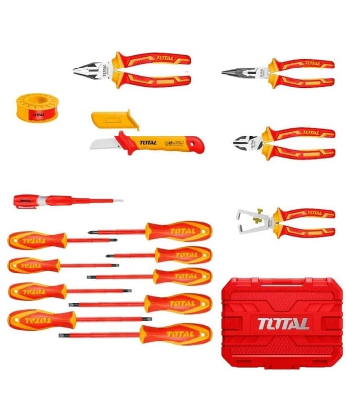 Juego Set Kit Caja Maletín con Herramientas Aisladas Aislados Dieléctricos 1000V x 16 Pzs Total THKITH1601 - Imagen 2