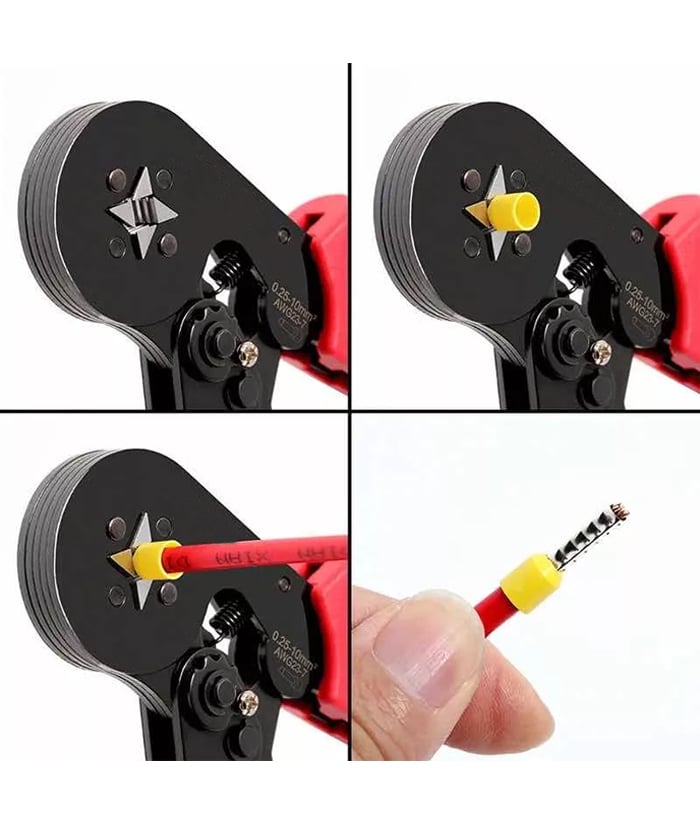 Pinza Crimpeadora Crimpadora de Terminales Tiff Para Cables + Terminales x 1200 Pzs Guiller MD-409 - Imagen 4