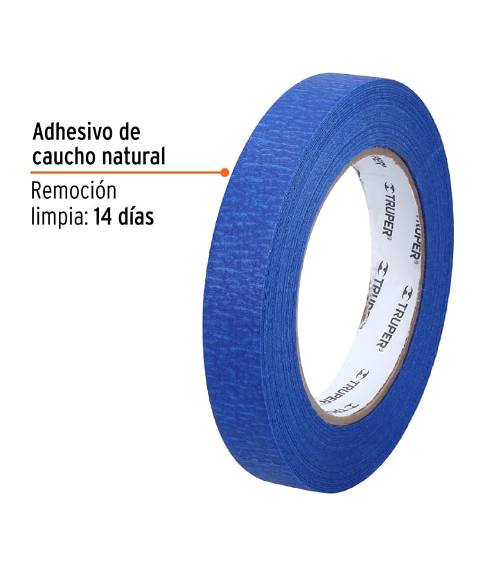 Cinta Masking Tape Azul 3/4" x 50 mts Para Pintor Truper MSK-3/4A - Imagen 3