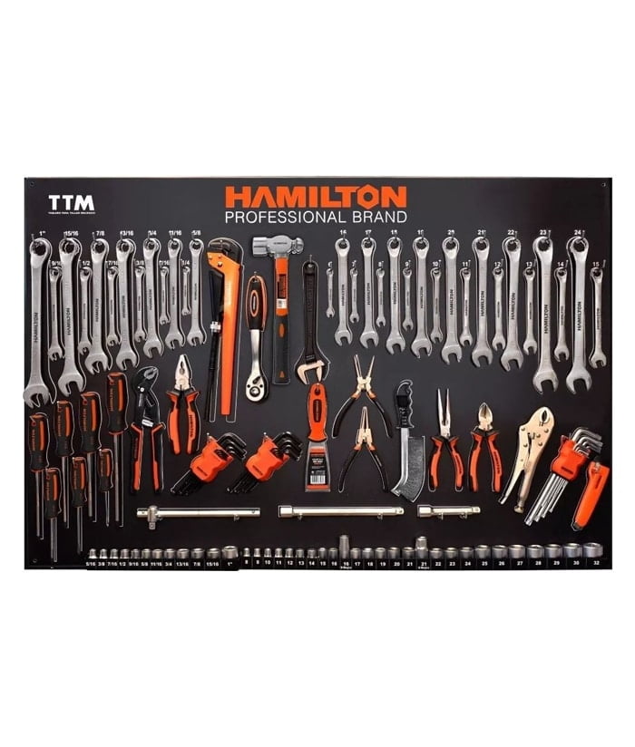 Tablero Exhibidor Organizador Para Herramientas Taller x 123 Pzs Hamilton COMBO-26