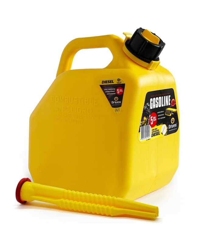 Bidón Canadiense Combustible Nafta 5 lts Amarillo Driven BP05-A
