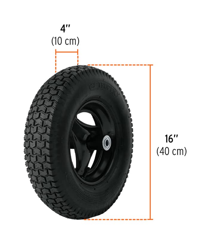 Carretilla de Chapa Espesor 0.8mm Rueda Neumática 580kg Truper CAT-45ND - Imagen 3