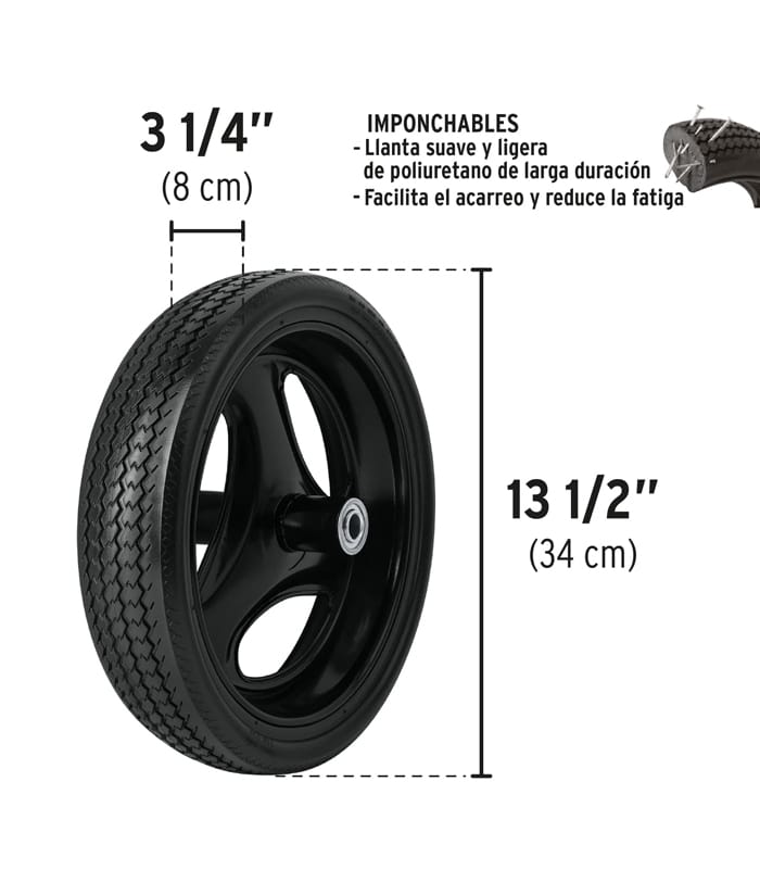 Carretilla de Chapa Reforzada 350kg Pretul CAP-40FB - Imagen 3