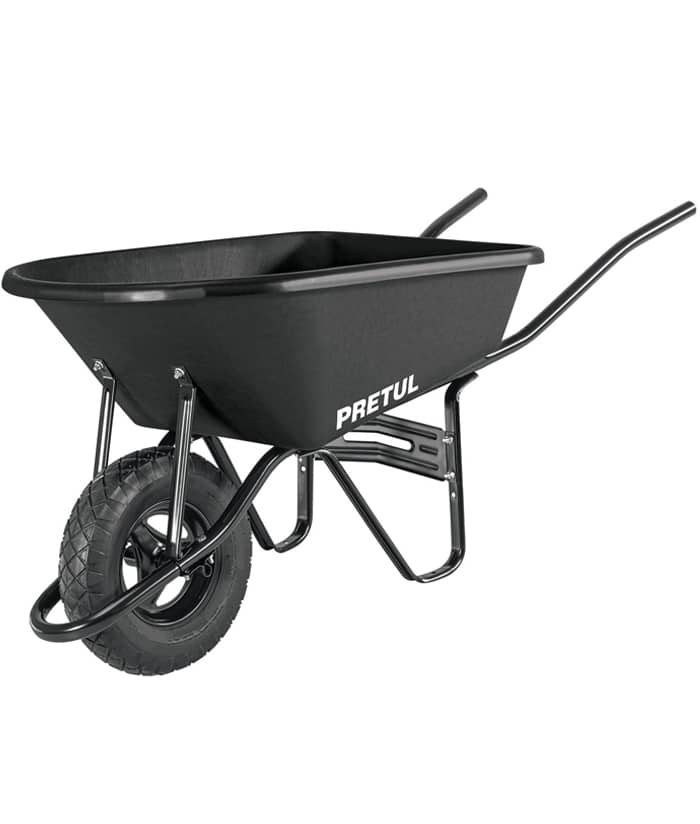 Carretilla de Plástico Negra Tubular Reforzada 350kg Pretul TP-5N