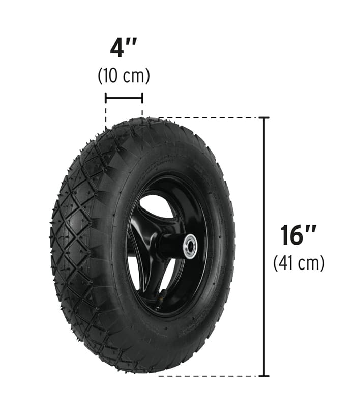 Carretilla de Plástico Negra Tubular Reforzada 350kg Pretul TP-5N - Imagen 3