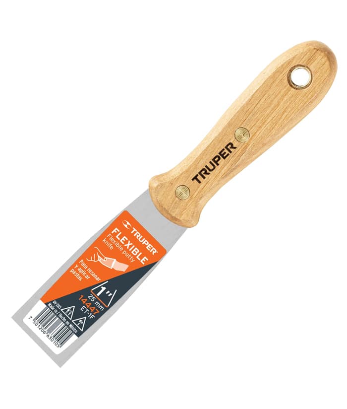 Espátula Flexible 1" Mango de Madera Truper ET-1F
