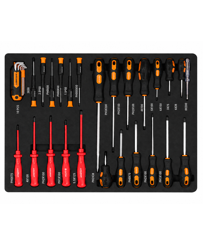 Mesa Rodante Carro Juego de Herramientas x 253 piezas Para Taller Mecánico Lusqtoff Naranja/Negro GHL253-8 - Imagen 11