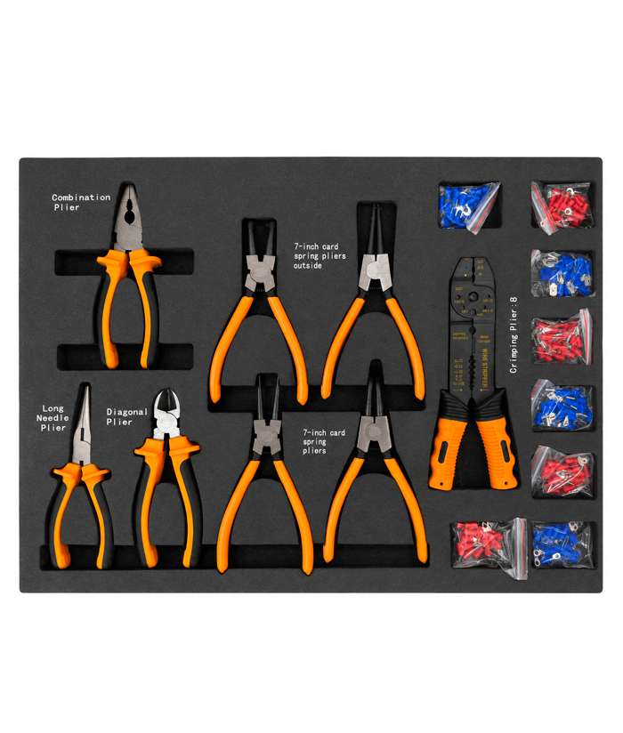 Mesa Rodante Carro Juego de Herramientas x 253 piezas Para Taller Mecánico Lusqtoff Naranja/Negro GHL253-8 - Imagen 5