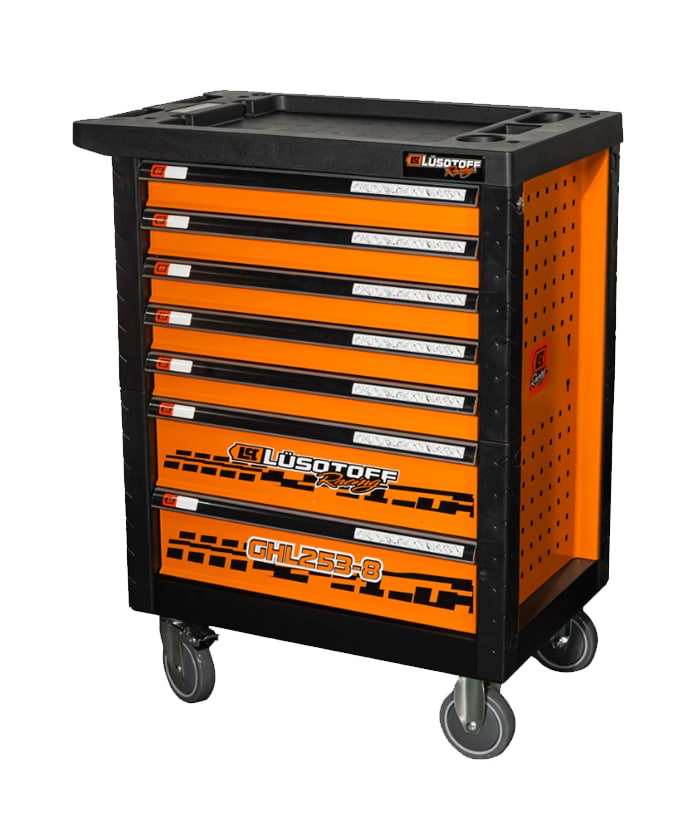Mesa Rodante Carro Juego de Herramientas x 253 piezas Para Taller Mecánico Lusqtoff Naranja/Negro GHL253-8 - Imagen 2