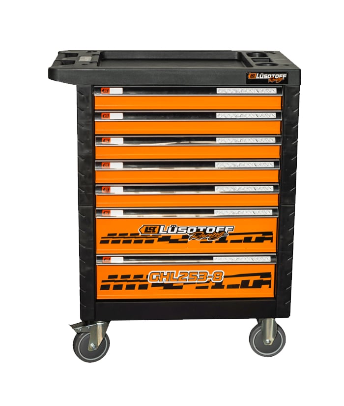 Mesa Rodante Carro Juego de Herramientas x 253 piezas Para Taller Mecánico Lusqtoff Naranja/Negro GHL253-8 - Imagen 7