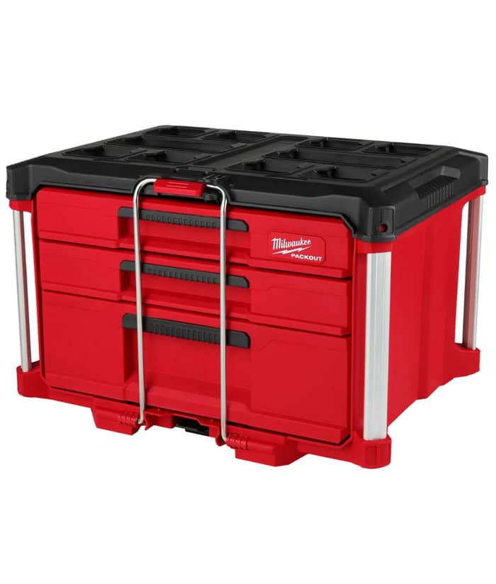 Caja Cajonera Con 3 Cajones Profundo Milwaukee Packout Rojo/Negro 48-22-8447