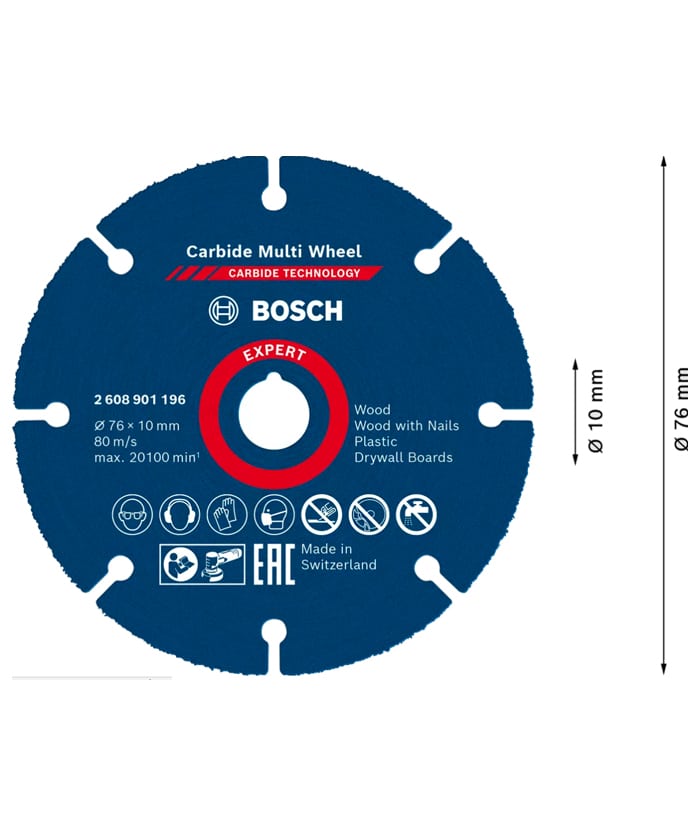 Disco de Corte Expert Carbide Multi-Wheel 76 x 10 mm Bosch 260890119 - Imagen 3