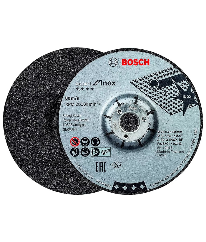 Disco Desbaste Expert For Inox 76 x 4.0 x 10mm Centro Deprimido x 2 Pzs Bosch 2608601705