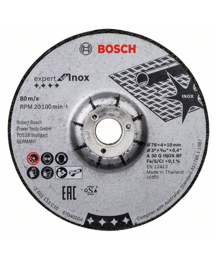 Disco Desbaste Expert For Inox 76 x 4.0 x 10mm Centro Deprimido x 2 Pzs Bosch 2608601705 - Imagen 3