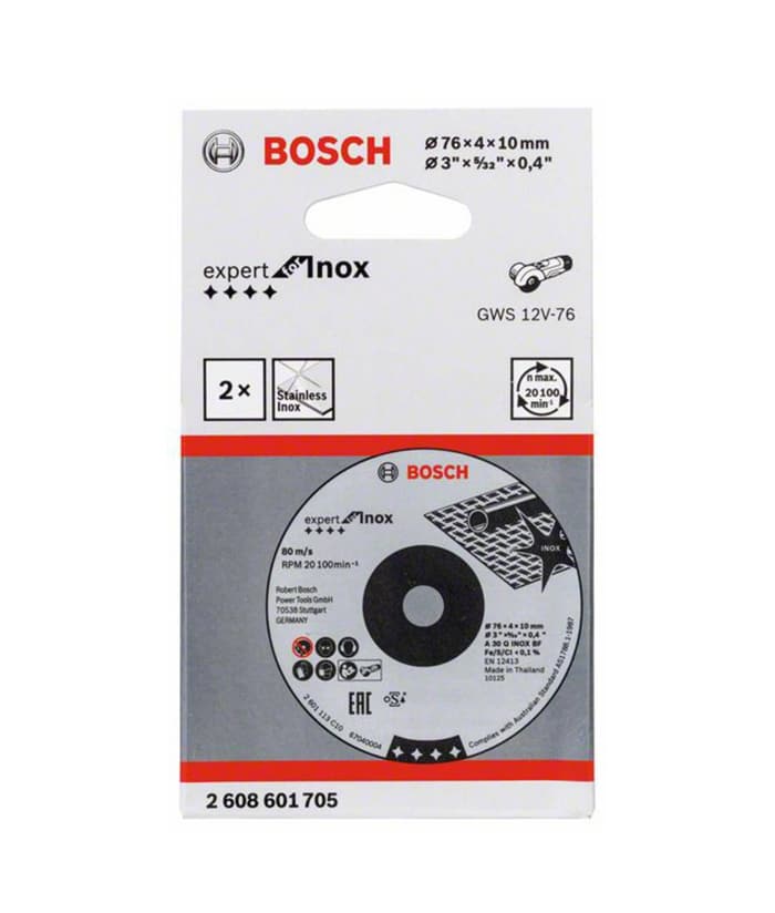 Disco Desbaste Expert For Inox 76 x 4.0 x 10mm Centro Deprimido x 2 Pzs Bosch 2608601705 - Imagen 4
