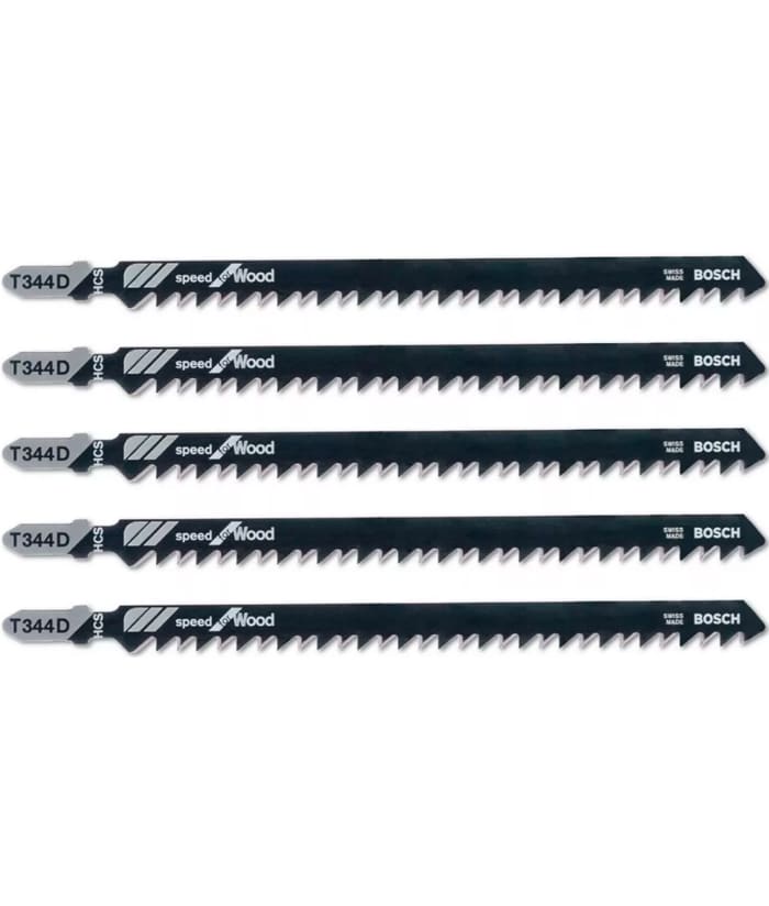 Hoja de Sierra Caladora Para Madera Corte Rápido x 5 pzs Bosch T344D