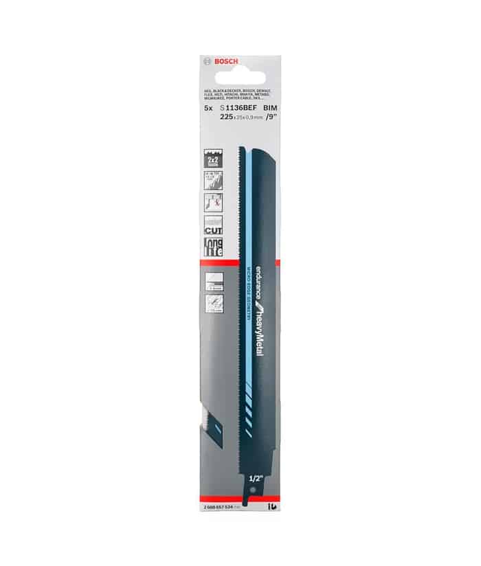 Hoja de Sierra Para Metal x 5 Pzs 225mm Bosch S1127BEF - Imagen 2