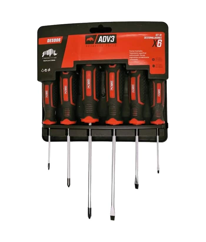 Juego Set Kit Destornilladores x 6 Pzs ADV3 DES006