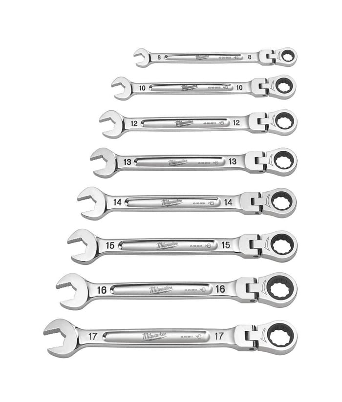 Juego Set Kit Llaves Combinadas Milimétricas Articuladas Con Crique x 7 Pzs Milwaukee 48-22-9529 - Imagen 2