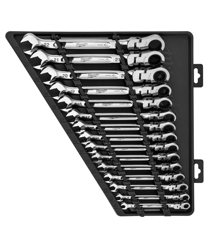 Juego Set Kit Llaves Combinadas Milimétricas Articuladas con Crique x 15 Pzs Milwaukee 48-22-9513 - Imagen 2