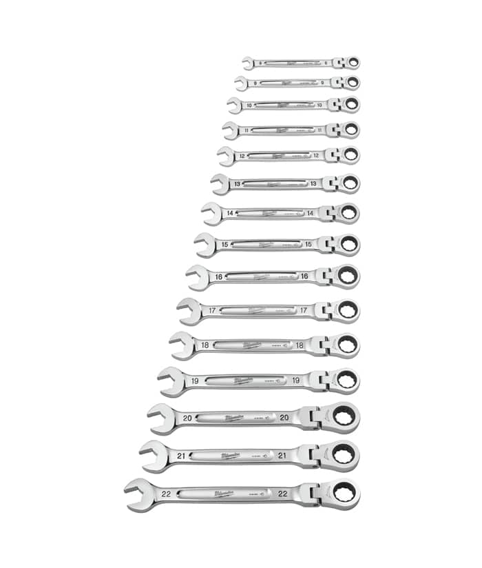 Juego Set Kit Llaves Combinadas Milimétricas Articuladas con Crique x 15 Pzs Milwaukee 48-22-9513 - Imagen 3