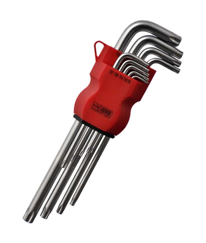 Juego Set Kit Llaves Torx Largas x 9Pzs ADV3 LTX001