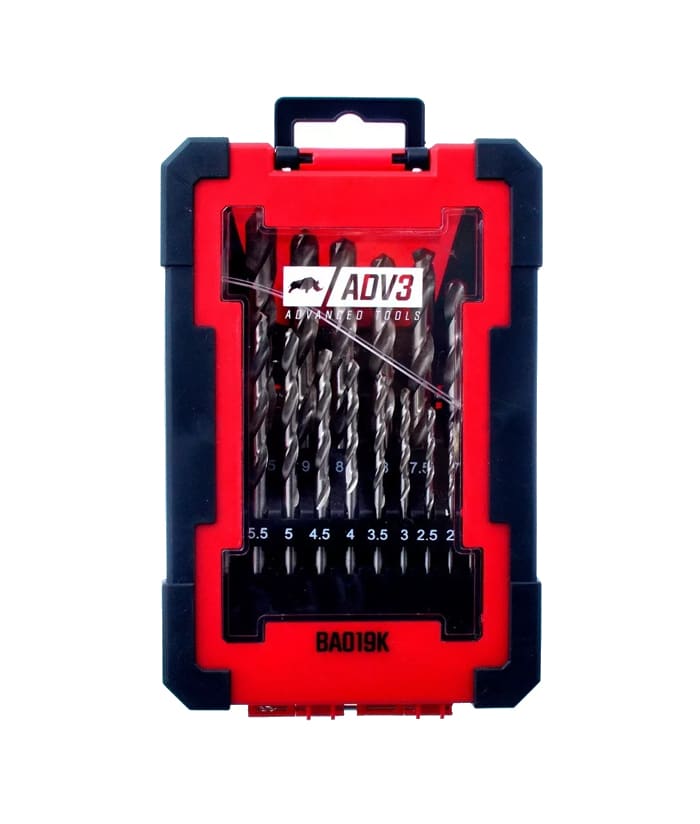 Juego Set Kit Mechas Acero Rápido HSS 1 a 10mm Para Metal x 29Pzs ADV3 BA019K