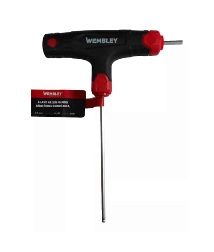 Llave T Allen 2.5mm Larga Cardánica Punta Bola Wembley 8001