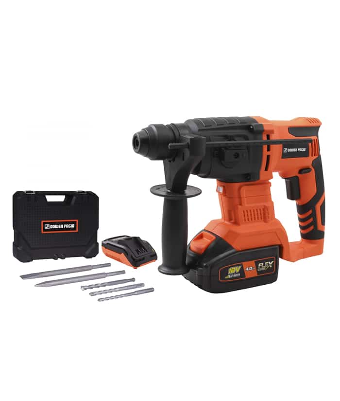 Rotomartillo a Batería Inalámbrico 18V SDS-Plus 2 Joules + Batería 4.0Ah Amper + Cargador + Maletín Dowen Pagio 9993195
