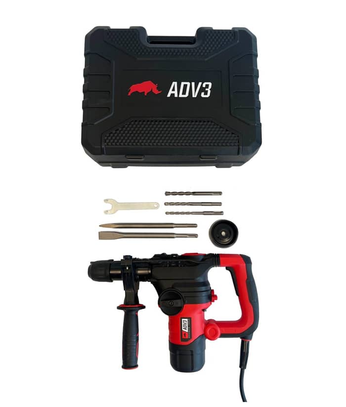 Rotomartillo Eléctrico 1500W SDS-Plus 7.5 Joules + Accesorios Con Maletín ADV3 RT1500 - Imagen 3