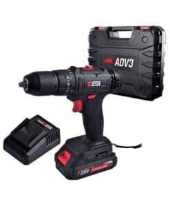 Taladro Atornillador Percutor de Impacto a Batería Inalámbrico 35Nm Motor Brushless + Batería 2.0ah Amper + Cargador + Maletín ADV3 Rojo/Negro TLP20V