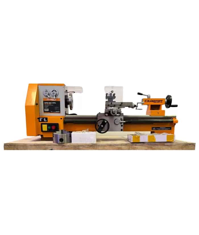 Torno Paralelo Mecánico Para Metal 520mm 550W Lusqtoff Naranja/Negro TBL-20/520