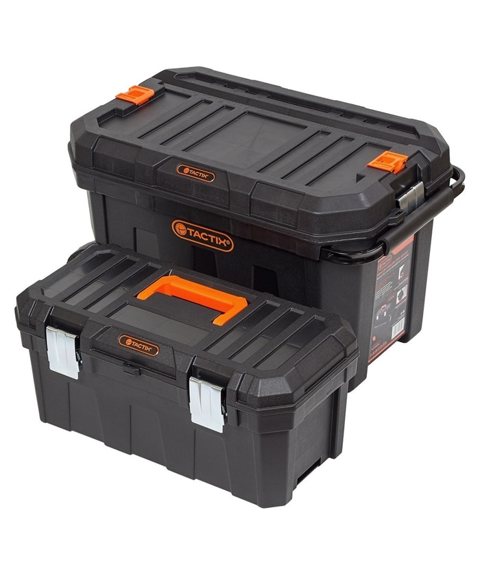 Combo Cajas Carro de Herramientas Plástica Con Ruedas 2 Cuerpos Tactix TX320310 - Imagen 4