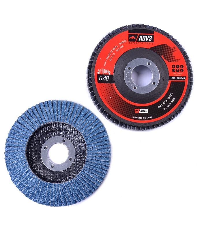 Disco Flap Zirconio Para Metal 115mm x 22,2mm Grano #40 ADV3 DF11540 - Imagen 2