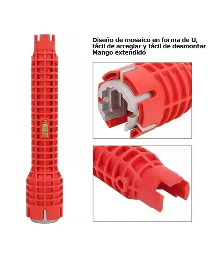 Llave Lavatorio Múltiple Bajo Mesada Baño Flexible Con Nivel Plomería Ruhlmann RU30250 - Imagen 2