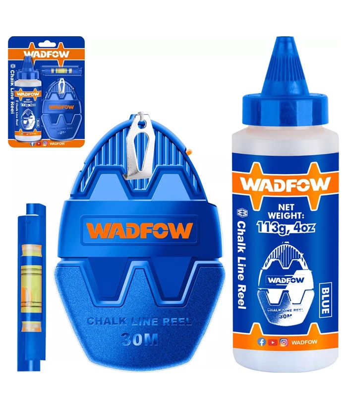 Juego Set Kit Marcador Chocla de Tiza Con Nivel 30mts Wadfow WHX1630