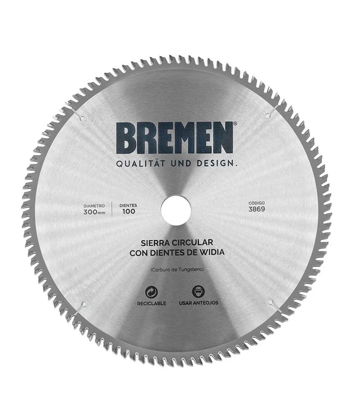 Disco De Corte Hoja Sierra Circular Para Madera 300mm 100 Dientes Bremen 3869