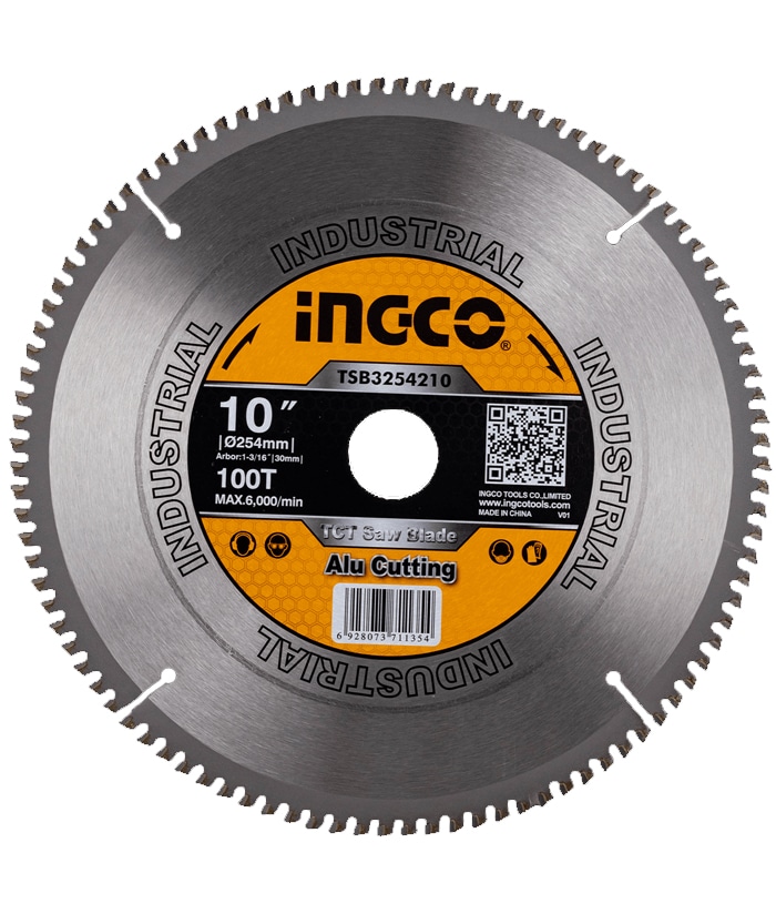 Disco de Sierra Circular Para Aluminio 10" 254mm 100 Dientes Ingco TSB3254210