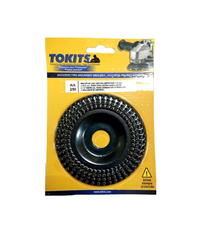 Disco Desbaste Escofina Para Madera Lijado y Tallado Para Amoladora 100mm x 13mm Tokits 43 - Imagen 2