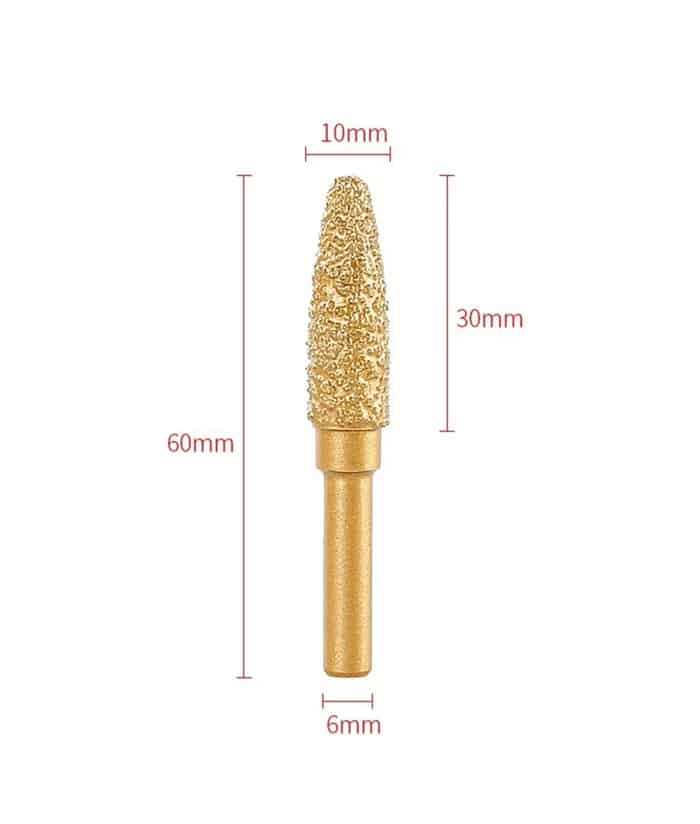 Fresa Mecha Lima Diamantada Punta Redonda 10 x 30 x 60mm Ruhlmann RU58020 - Imagen 4