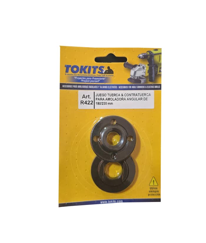 Juego Tuerca y Contratuerca Para Amoladora Angular 180mm 230mm Tokits TOKR422 - Imagen 2