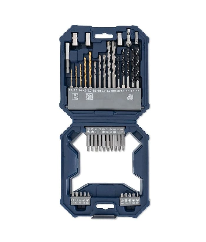 Juego Set Kit Mechas y Puntas Para Atornillar x 41 Pzs Para Madera Metal Pared Tornillos Bulones Bremen 8028 - Imagen 2