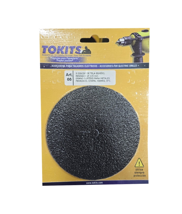 Discos de Tela Para Metal Para Taladro 115mm x 5 Pzs Granos Surtidos Tokits 66 - Imagen 2