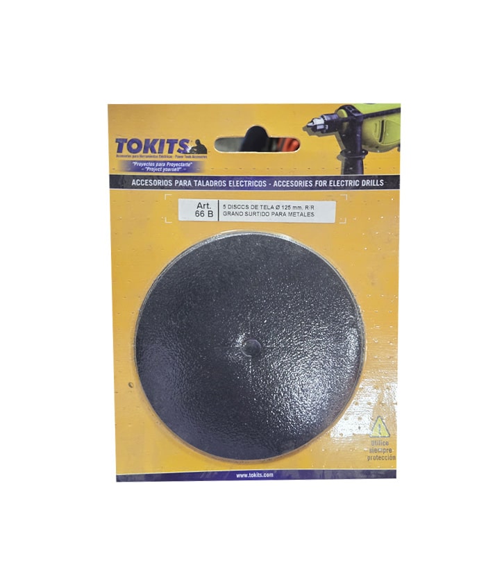 Discos de Tela Para Metal Para Taladro 125mm x 5 Pzs Granos Surtidos Tokits 66-B - Imagen 2